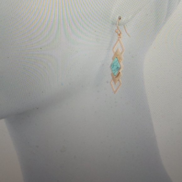 Boho Style 14K Gold Turquoise Dangle Earrings - Picture 2 of 4